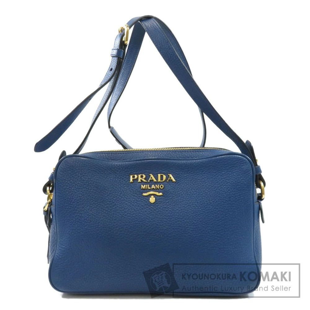 Prada Vitello Daino camera Crossbody bag logo emblem Blue